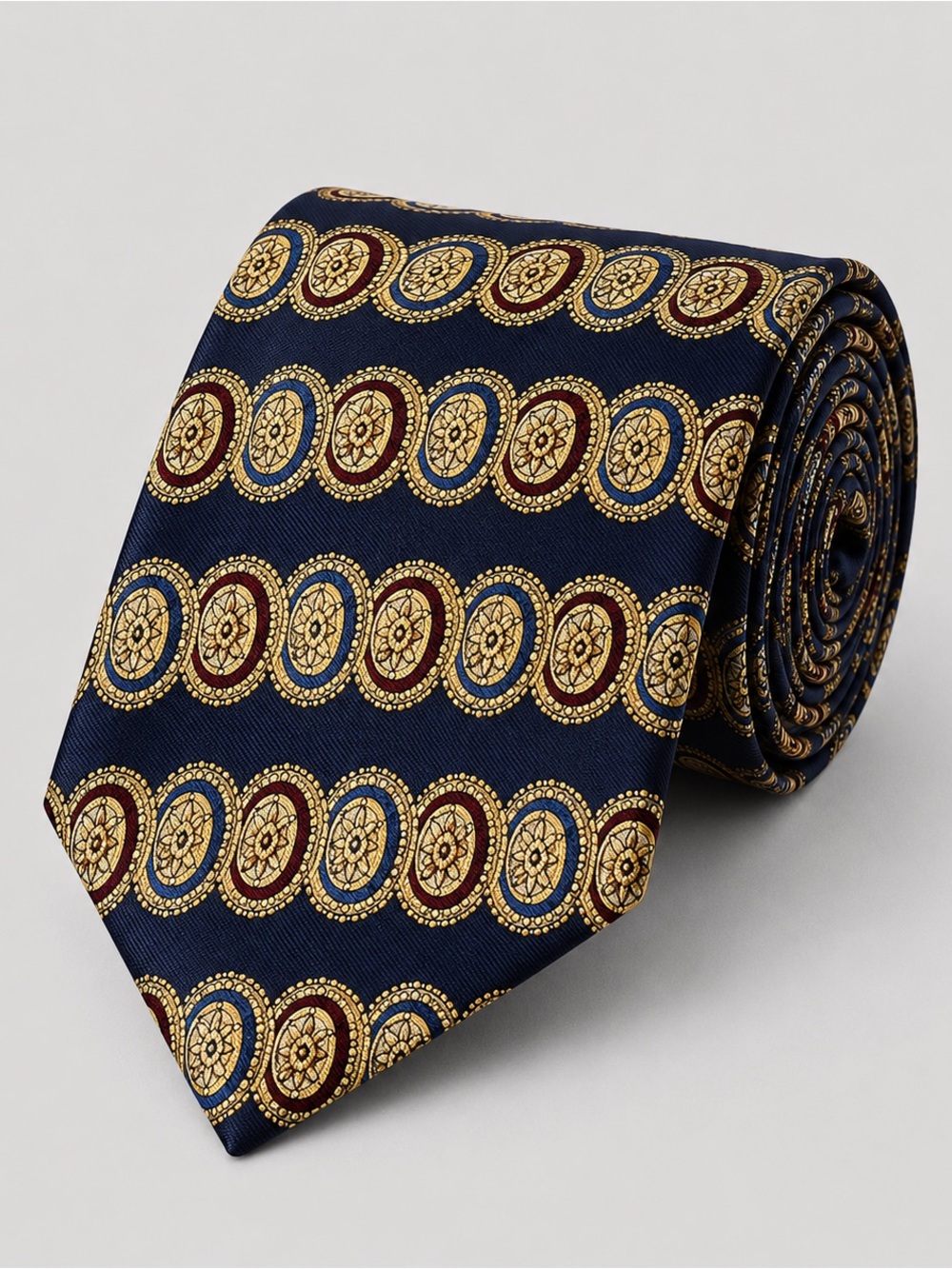 Bravini Silk Tie Quiet Luxury‎ Old Money Geometric Blue Gold Made in USA …